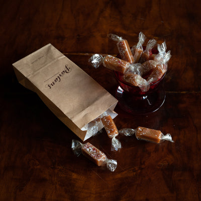 Our classic caramels in a bag, choose your favourites, from Pärlans Konfektyr in Stockholm.